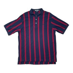 Polo Golf Polo, Navy and Red Stripes, Size X Large